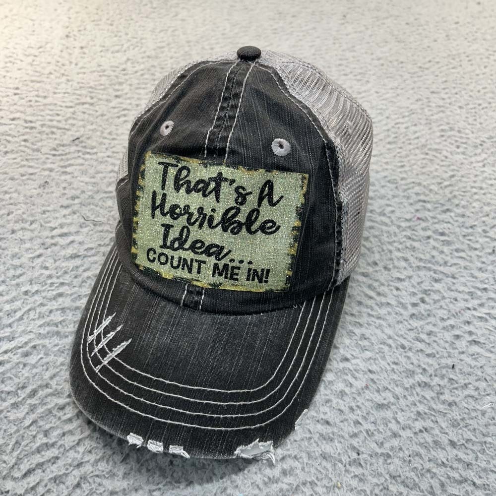 Bad Decision Hat Women Baseball Cap One Size NG Distressed County me in